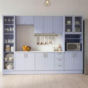 Imagem de Cozinha Modulada 7 Peças com Tampo com Cristaleira Marselha CabeCasa MadeiraOriginals A...