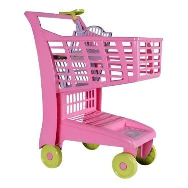 Imagem de Carrinho Mercado Brinquedo Resistente Infantil Market Rosa Rosa - Magi