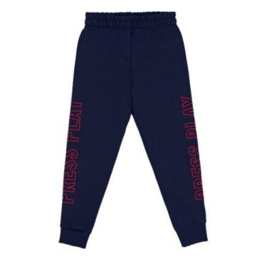 Imagem de Calça Infantil Masculino Moletom Pelúciado Kyly, Marinho 208075, 2