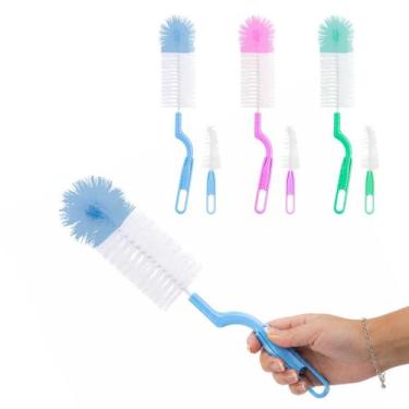 Imagem de Escova Esponja Para Lavar Garrafas Mamadeiras Plástica - SEU LAR