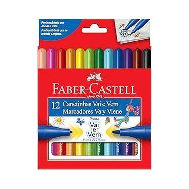Imagem de Canetinha Hidrografica Vai e Vem 12 Cores Faber Castell