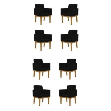Imagem de Kit 8 Poltronas Reforçadas Esteticista preta - BALAQUI DECOR