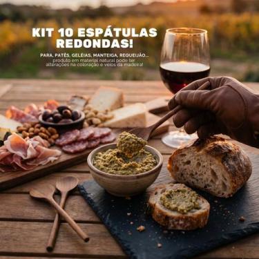 Imagem de Kits Espátulas Redondas de Madeira P/ Patê Geléia Michelon, Kit 10 uni