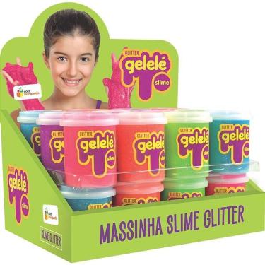 Imagem de Kit Slime Gelelé Pote Glíter 152g com 24 Unidades 6 Cores Atóxico e Biodegradável Doce Brinquedo
