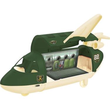 Imagem de Playset Cenário Temático Avião Force Militar com Acessórios e 3 Soldados Samba Toys