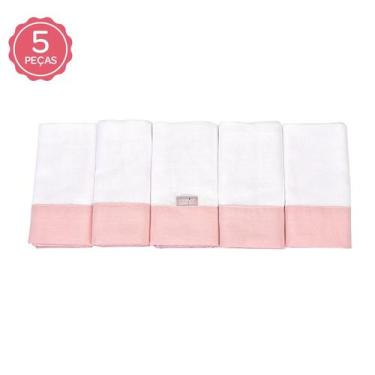 Imagem de Fralda de Pano Loupiot Cores Rosa - Kit com 5 Unidades - 70x68cm - 100