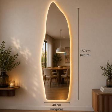 Imagem de Espelho Decorativo Orgânico Magnus 150cm com Iluminação LED Integrada 
