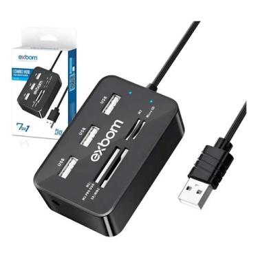 Imagem de HUB 7 EM 1 (3xUSB3.0, 1xM2, 1xMICRO SD, 1xSD/MMC, 1xMS) EXBOM UH-R230