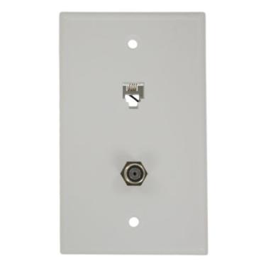 Imagem de Leviton 40259-W Tomada de parede telefônica padrão, 6P4C X F, terminal de parafuso, branco