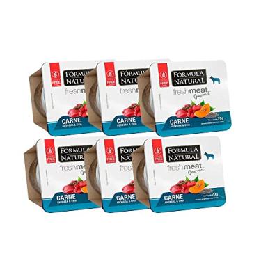 Imagem de KIT 6 Ração Úmida Fórmula Natural Fresh Meat Gourmet Patê Cães Carne - 70g