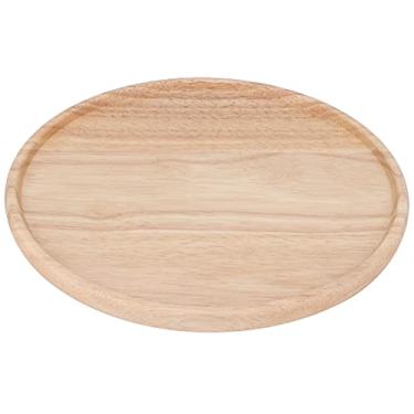 Imagem de Prato de madeira, não pintado, resistente ao calor, bandeja de servir, para restaurante em casa