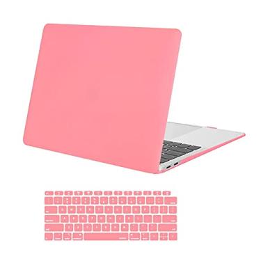 Imagem de MOSISO Compatível com MacBook Air 13 polegadas 2022 2021 2020 2019 2018 versão A2337 M1 A2179 A1932 Touch ID, capa rígida de plástico e capa de teclado para MacBook Air 13,3 polegadas, rosa creme