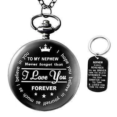 Imagem de Para o meu irmão Pocket Watch Gifts for Brother Best Gifts for Him Birthday Gifts from Sister, Graduation Gifts for Men, Relógio com Bolso Gravado com Caixa para Homens