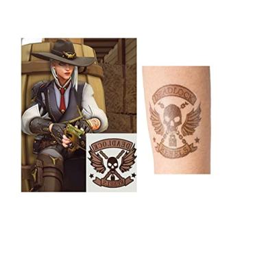 Imagem de TATUAGEM TEMPORÁRIA COSPLAY GAME ASHE OVERWARCH COR:MARROM 1