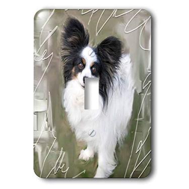 Imagem de 3dRose Lsp_8334_1 Interruptor Papillon simples preto e branco