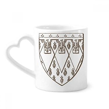 Imagem de Caneca de ilustração de pena arte barroca preta branca caneca café cerâmica copo de coração de vidro