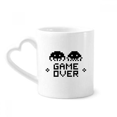 Imagem de Caneca Game Over Little Monster Pixel Caneca de café cerâmica copo de coração de vidro