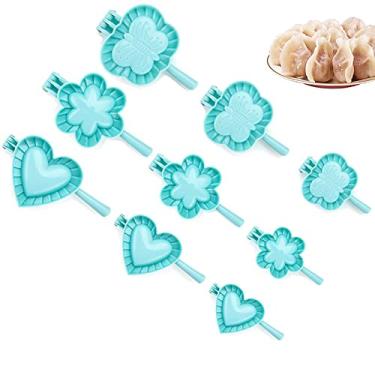 Imagem de Molde para fazer bolinhos de cozinha faça você mesmo massa prensa torta coração borboleta forma de flor molde de ravioli para casa PP assadeira massa multitamanho, azul