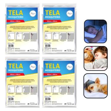 Imagem de Kit 4 Telas Mosquiteiro De Poliester P/ Janela 150x180cm Anti Inseto Protetora CAYCOIN