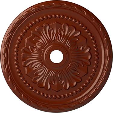 Imagem de Medalhão de teto Palmetto Ekena Millwork CM31PMACS 31-1/2" x 3-5/8" x 1-3/4", cobre antigo, 31 1/2"OD x 3 5/8"ID x 1 3/4"P (Fits Canopies up to 7 5/8"), Hand-Painted Firebrick