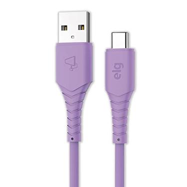 Imagem de ELG, TC12X, Cabo USB Tipo-C de Alta Performance Série Colors, Carrega e Sincroniza, Corrente de 3A e Potência de 15W, 1,2m de Comprimento, Roxo