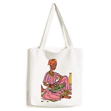 Imagem de Bolsa feminina preta infantil totems africano aborígene bolsa de compras casual bolsa de mão