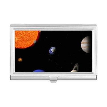 Imagem de Planeta Vermelho Azul Escuro Céu Noturno Porta-Cartão Carteira de Bolso