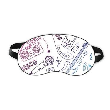 Imagem de Combinação de fone de ouvido padrão de música ilustra o sono protetor de olhos macio noite sombra cobertura