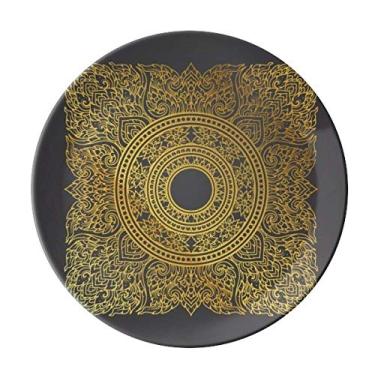Imagem de Tailândia Cultura Alfândega Dourada Prato Decorativo de Porcelana Salver Prato de Jantar