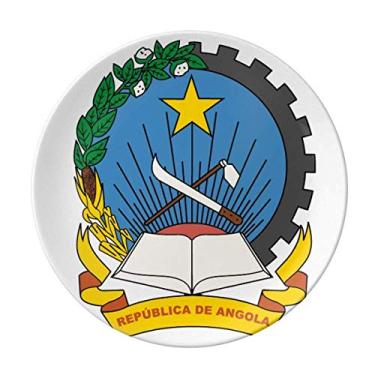Imagem de Luanda Angola Placa com Emblema Nacional de Porcelana Decorativa Salver Talheres Prato de Jantar