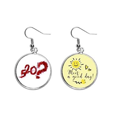 Imagem de Número simbólico, amor, art déco, presente, moderno, gota, sol, flor, brinco, bijuteria, moda