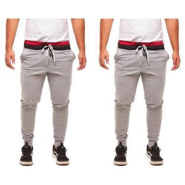 Imagem de Kit com 02 Calças de Moletom Masculina Skinny Confort - M13-Masculino