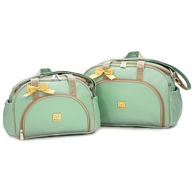 Imagem de Conjunto Bolsa Maternidade Bebe Menina Menino G E P Miellu - Linha Prática (Menta)