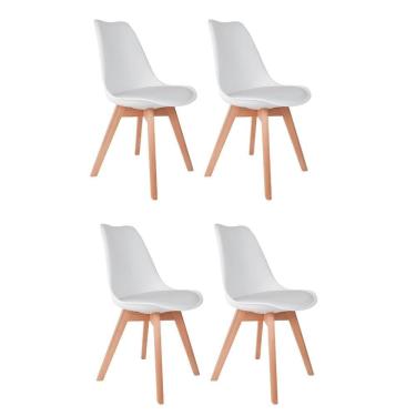 Imagem de Conjunto Com 4 Cadeiras Saarinen Wood Branca