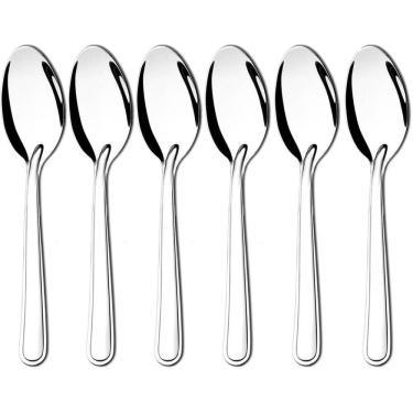 Imagem de Kit 6 Colheres Grandes de Inox para Servir Arroz Molhos para Hotéis Restaurantes Taumer