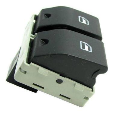 Imagem de Botão de Vidro Elétrico Duplo Gol G4/G5/Fox/Crossfox/Polo - 2 Estagios (Fundo Preto)