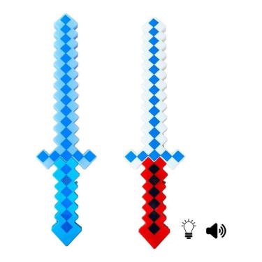 Imagem de Espada Brinquedo Picareta Minecraft Com Som E Luz Steve Alex