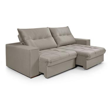 Imagem de Sofá 3 lugares Retrátil e Reclinavél Cancun Veludo Capuccino 230 cm