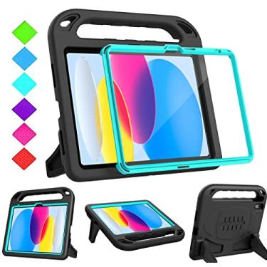 Imagem de BMOUO Capa infantil para iPad 11ª geração (A16) 11 polegadas 2025/iPad 10ª geração 10,9 polegadas 2022 - com protetor de tela, alça à prova de choque com suporte para iPad 11ª/10ª geração para