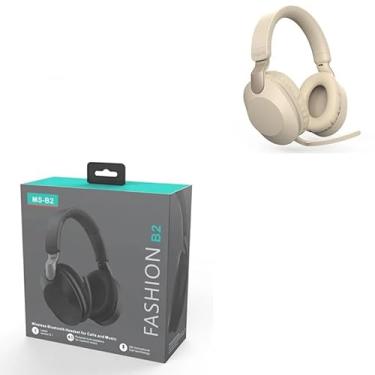 Imagem de Waillynice Os novos fones de ouvido MS-B2 sem fio Bluetooth 5.1 podem ser girados e dobrados com cancelamento de ruído, microfone de baixo para jogos de música (dourado com caixa)