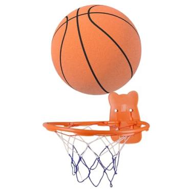 Imagem de YIJU Basquete silencioso, com bola esportiva de aro, bola de treinamento interno, bola saltitante portátil de baixo nível de ruído, bola de brinquedos para, Laranja