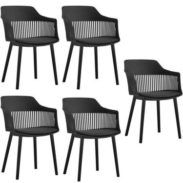 Imagem de Kit com 5 Cadeiras para Sala de Jantar Marcela Preto
