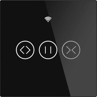 Imagem de JXQXHCFS Cortina inteligente WiFi para cortina motorizada elétrica Tuya persiana rolante Aexa Echo Gogle Home Voice Control-EU preto