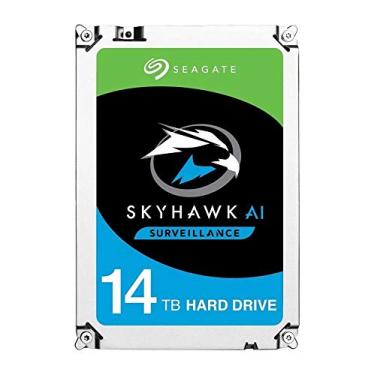Imagem de Seagate Disco rígido interno de vigilância Skyhawk AI 14 TB HDD – 3,5 polegadas SATA 6 Gb/s 256 MB de cache com gerenciamento de saúde da unidade + serviço de resgate de 3 anos (ST14000VE008)