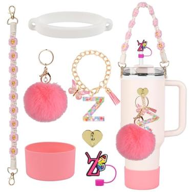 Imagem de Stanley Cup Accessories Set, Stanley 850.5 g 1,134.0 g Tumbler Accessories, incluindo tampa de palha de silicone e bota, alça de alça de garrafa de água, anel de silicone elástico, pingente de alça de