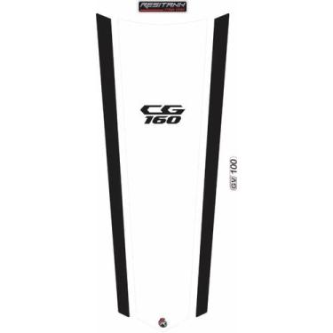 Imagem de Adesivo Faixa ( Gravata ) Titan Cg 160 Resinado - Branc/pret - Resitan