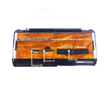 Imagem de Rádio Am Fm Retro Sd/Tf/Usb Le-610 Marrom - Dhj