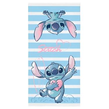 Imagem de Toalha de Banho e Praia Infantil Personagem Stitch Aveludada Algodão A