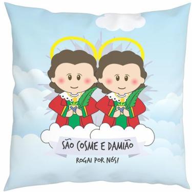 Imagem de Almofada Com Enchimento Oração Santinhos São Cosme e Damião - Core Dec
