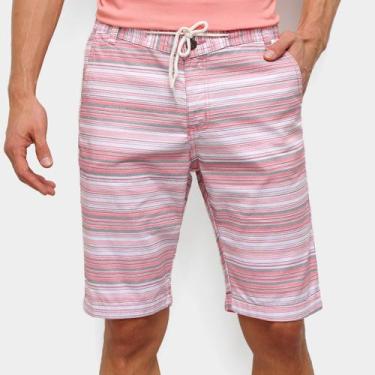 Imagem de Bermuda De Sarja Ecxo Listrada Masculina, Rosa, 36